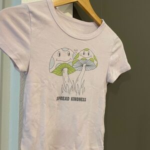 American Eagle Tee - Pale Purple with Mushroom Design